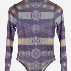 Deep purple & light gold Unique stretchy bodysuit